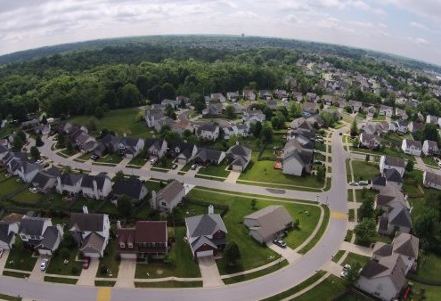 A cool shot from high above a clients neighborhood.