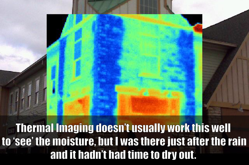 Thermal Image of Water Damaged Manufactured Stone