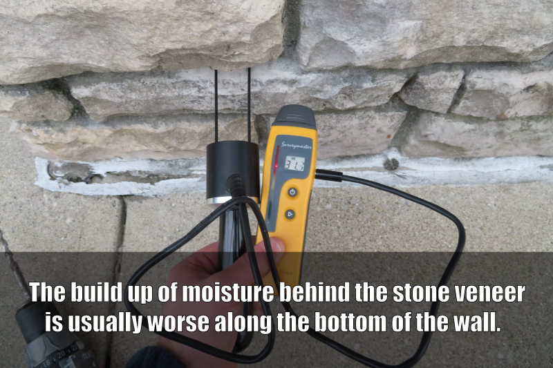 Moisture Testing Adhered Manufactured Stone Veneer