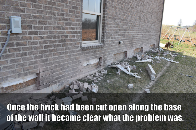 Brick Veneer Cut Open Water Damage