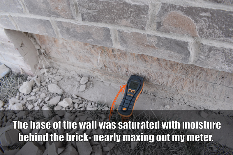 Wet Wall Behind Brick Veneer