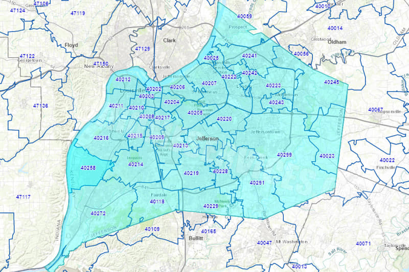 Louisville Radon Map